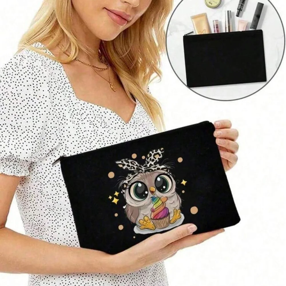 Cute Celebration Owl Makeup Bag Travel Cosmetic Bag